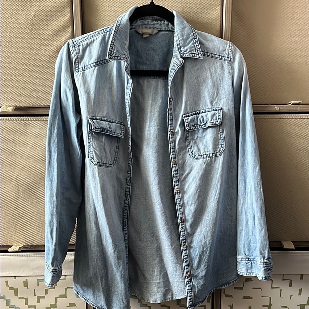 Rubbish Blue Button Down Denim Shirt